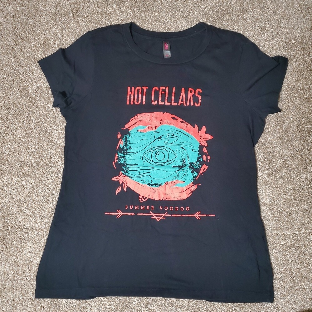Hot Cellars Summer Voodoo Graphic T-shirt  Black Womans Top Large